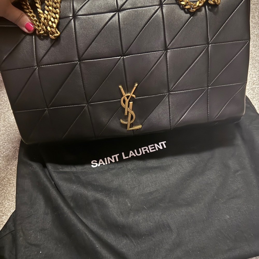 Saint Laurent Jamie Jumbo Black Quilted Lambskin Bag